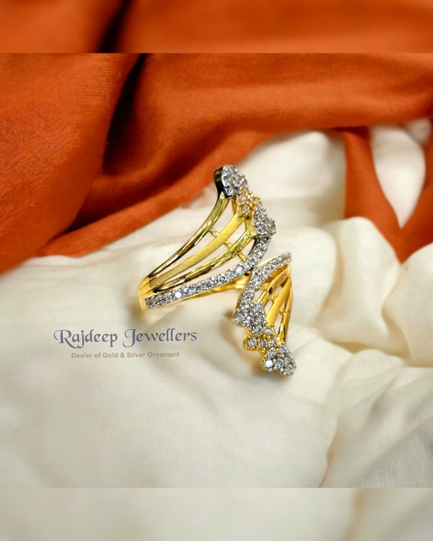 Dual Wing Diamond Butterfly Ring at Rajdeep Gold Palace Bhachau
